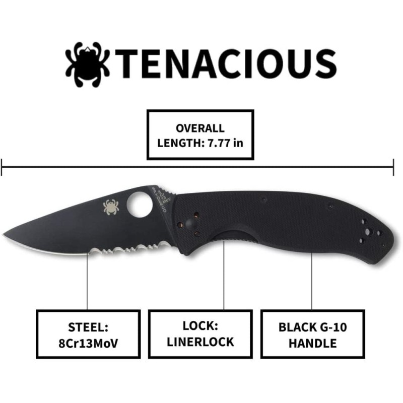 Peilis Spyderco Tenacious C122GBBK