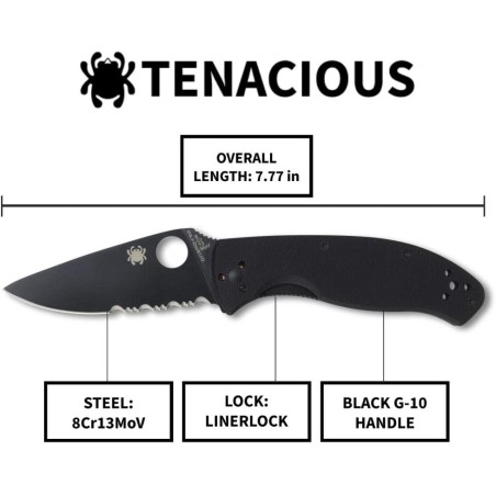 Peilis Spyderco Tenacious C122GBBK